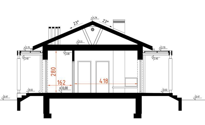 Projekt domu D237D wersja drewniana