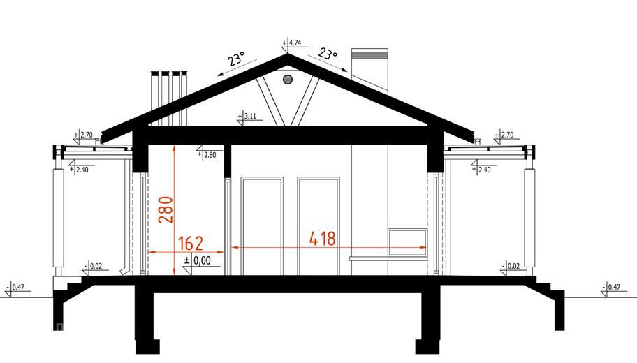 Projekt domu D237D wersja drewniana