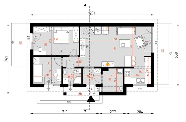 Projekt domu D295D wersja drewniana