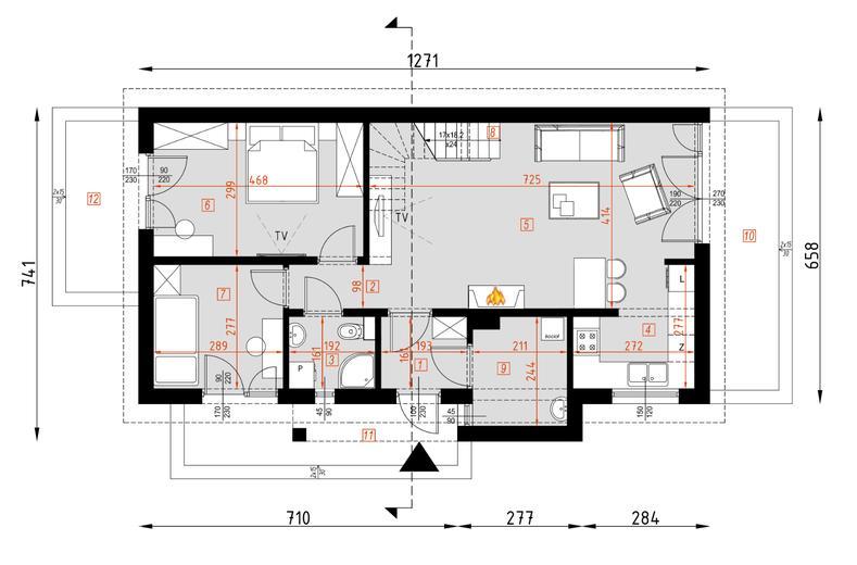 Projekt domu D295D wersja drewniana