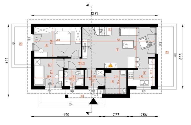 Projekt domu D295D wersja drewniana