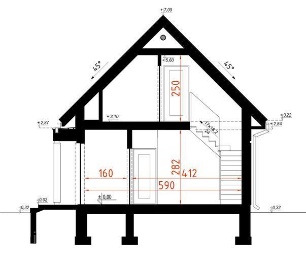 Projekt domu D295D wersja drewniana