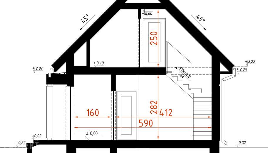 Projekt domu D295D wersja drewniana