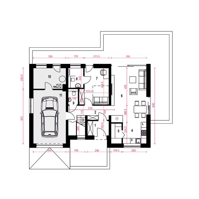 Kołysanka z garażem 1-st. [A]