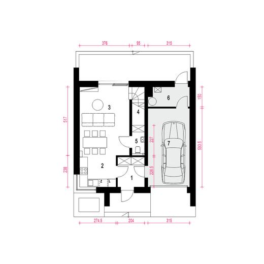 Gaja z garażem 1-st. [A]
