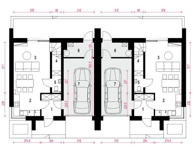 Gaja z garażem 1-st. [A-BL]