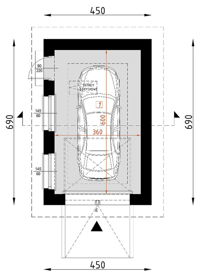 Garaż jednostanowiskowy G15