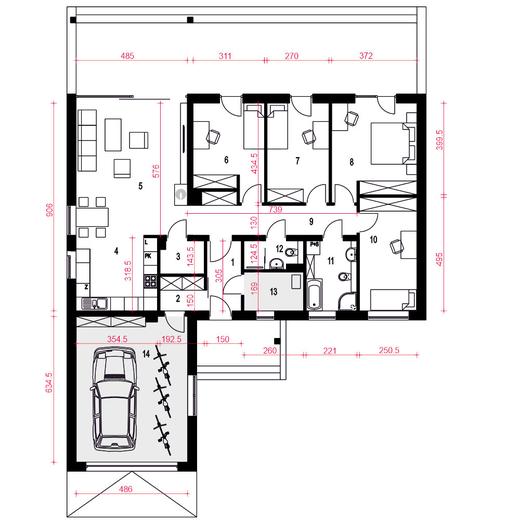 Gąska IV A z garażem 1-st. [A]