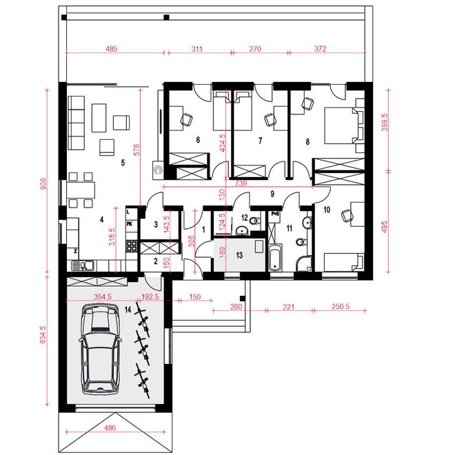 Gąska IV A z garażem 1-st. [A]
