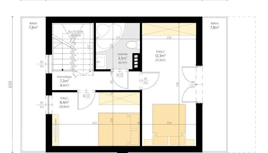 Jutrzenka powiększona z zadaszonym tarasem