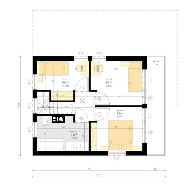 Jutrzenka z trójkątnym oknem powiększona