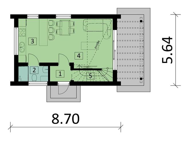 Projekt domu Ka157 Sz (letniskowy)