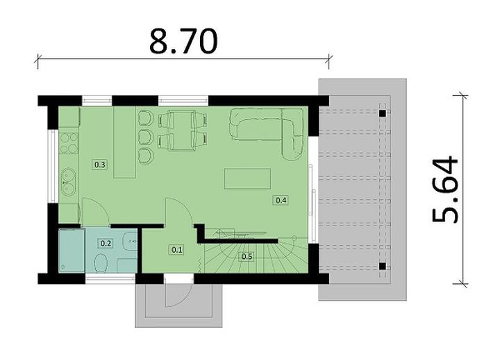 Projekt domu Ka157 war.1 Sz
