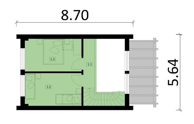 Projekt domu Ka157 war.1 Sz