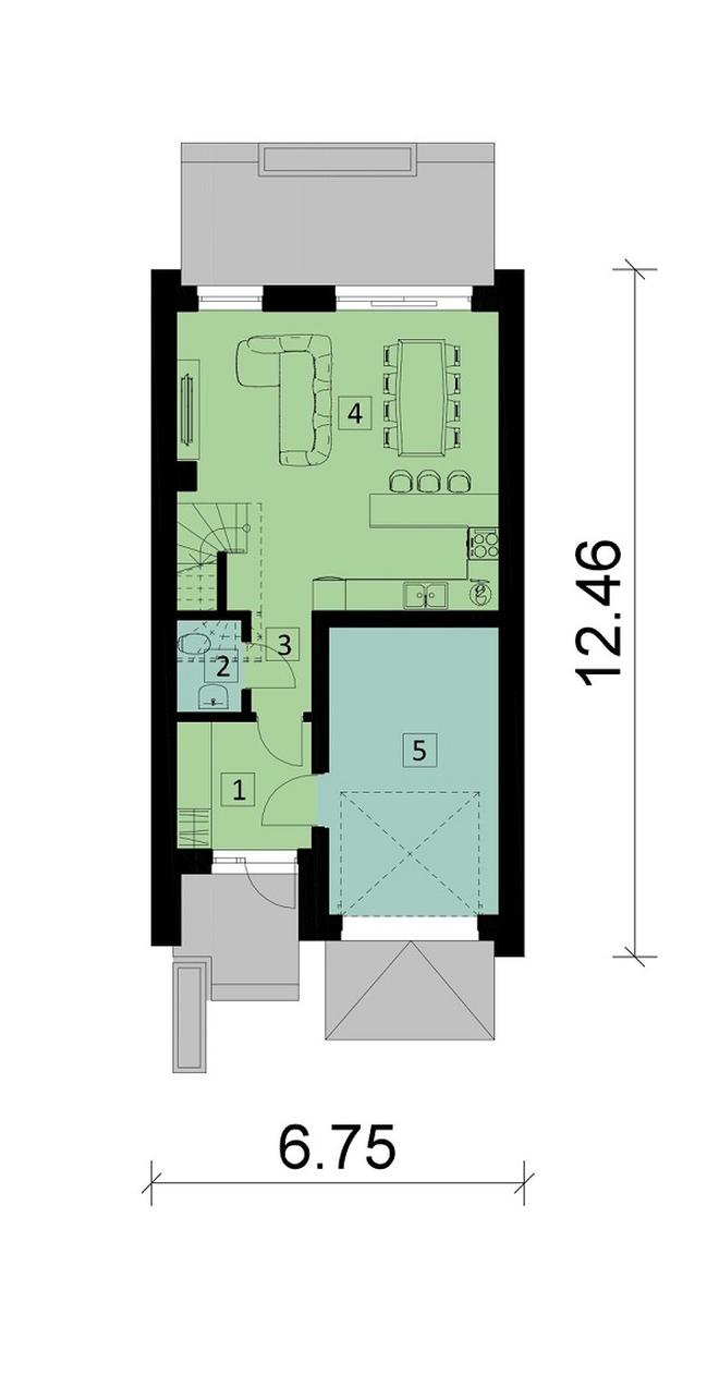 Projekt domu Ka265 war.1 S (segment)