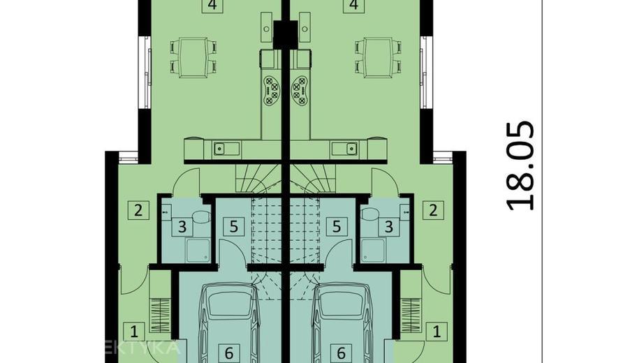 Projekt domu Ka284 (dwulokalowy / bliźniak)