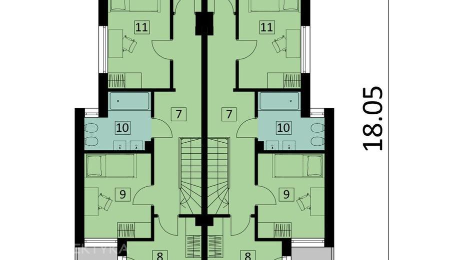 Projekt domu Ka284 (dwulokalowy / bliźniak)
