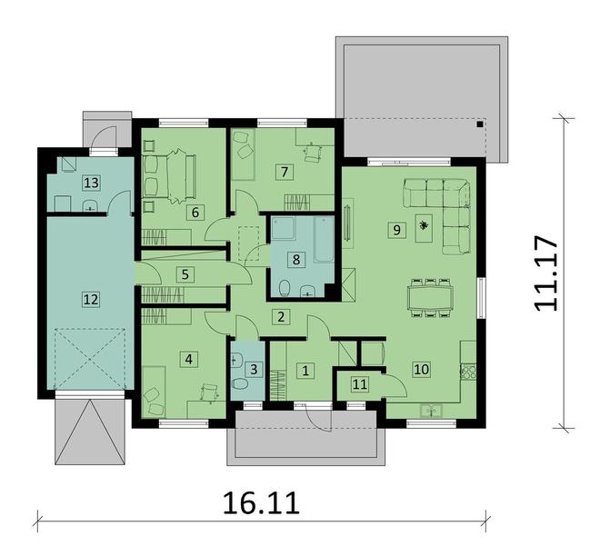 Projekt domu Ka78 G1 war.2 Sz