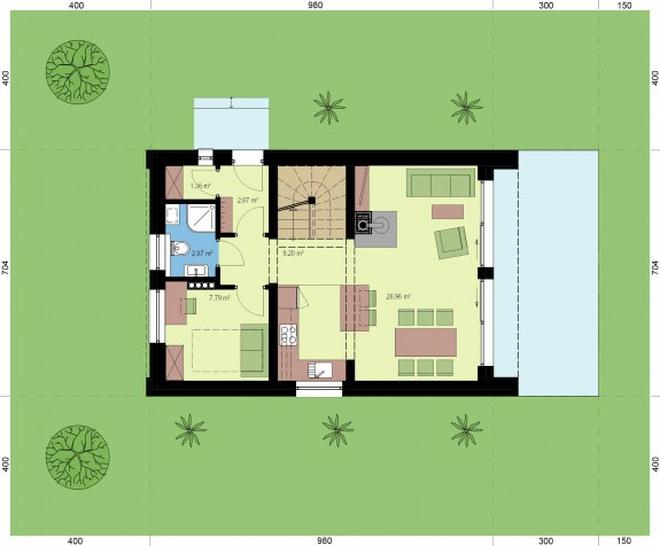 Projekt domu L-302 X mur