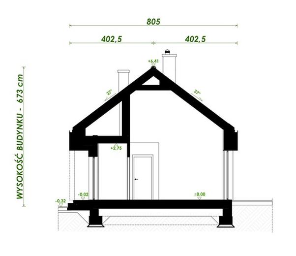 Projekt domu PA-16S (drewniany)