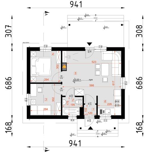 Projekt domu D51 Justyna wersja drewniana