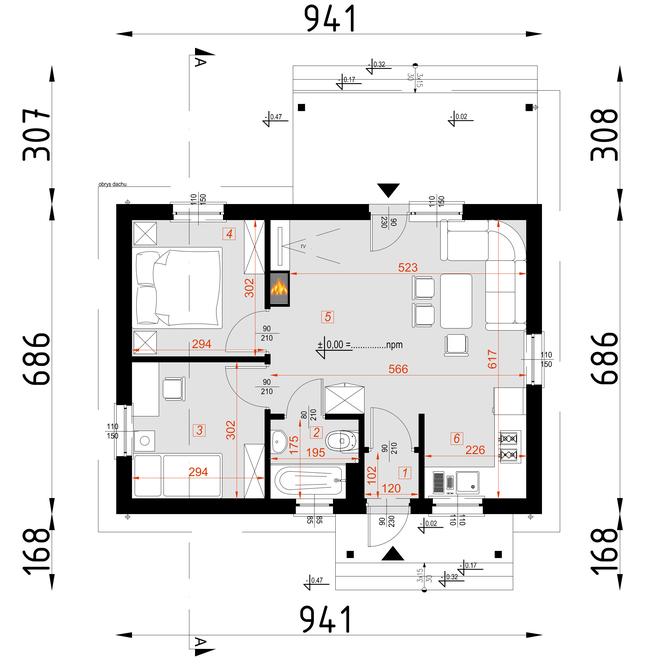 Projekt domu D51 Justyna wersja drewniana
