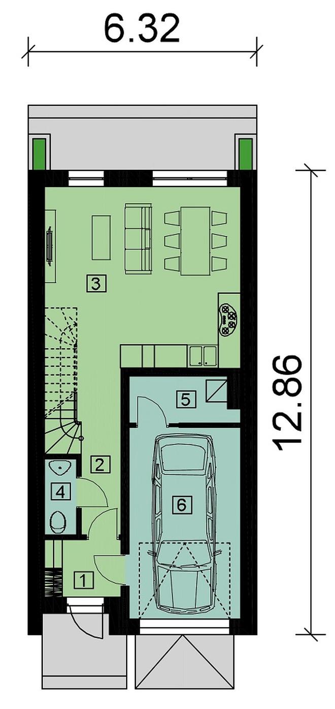 Projekt domu Ka216 S (segment)