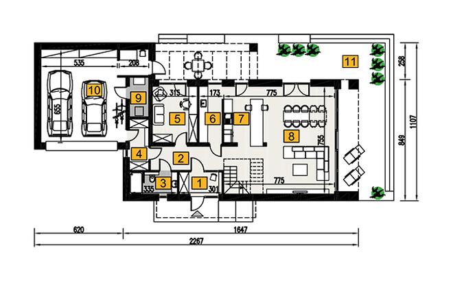 Dom z klimatem - wariant II (aranżacja 1) (z wentylacją mechaniczną i rekuperacją)