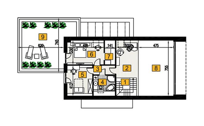 Dom z klimatem - wariant II (aranżacja 1) (z wentylacją mechaniczną i rekuperacją)