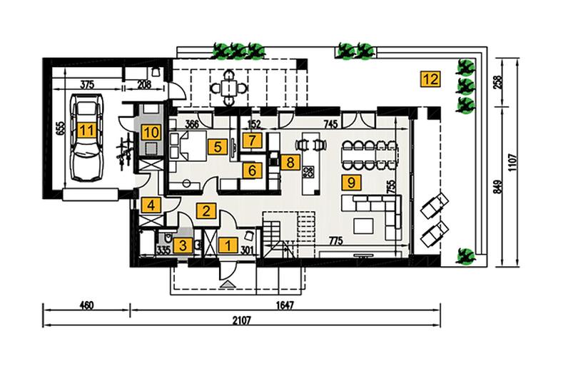 Dom z klimatem - wariant III (aranżacja 1) (z wentylacją mechaniczną i rekuperacją)