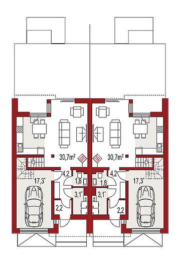 Andrea B dwurodzinny (jednorodzinny dwulokalowy)