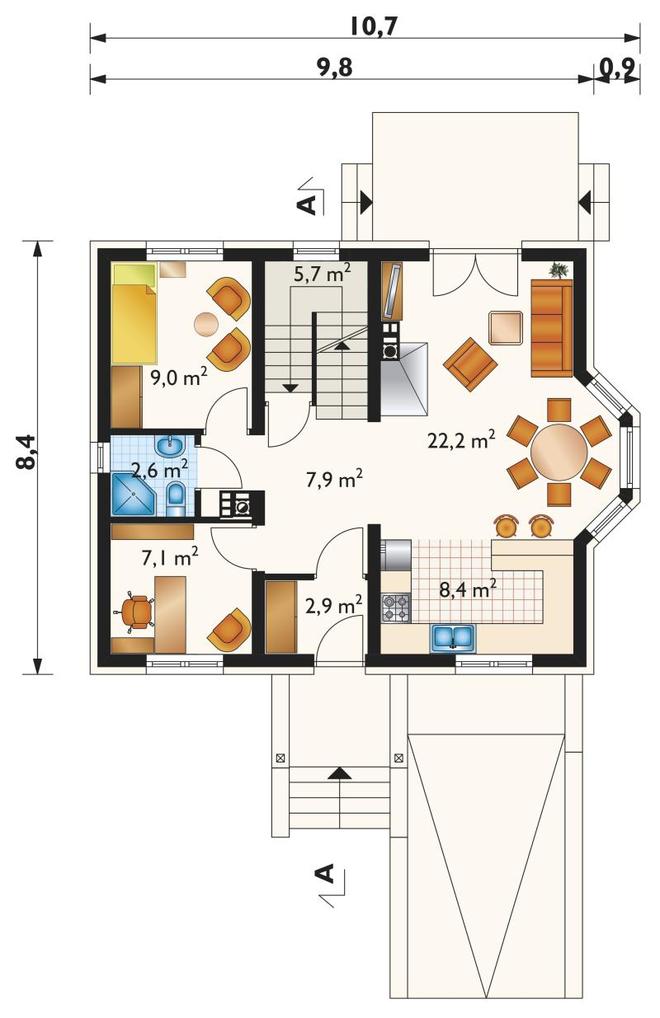 Sonia Mini (murowana - beton komórkowy)