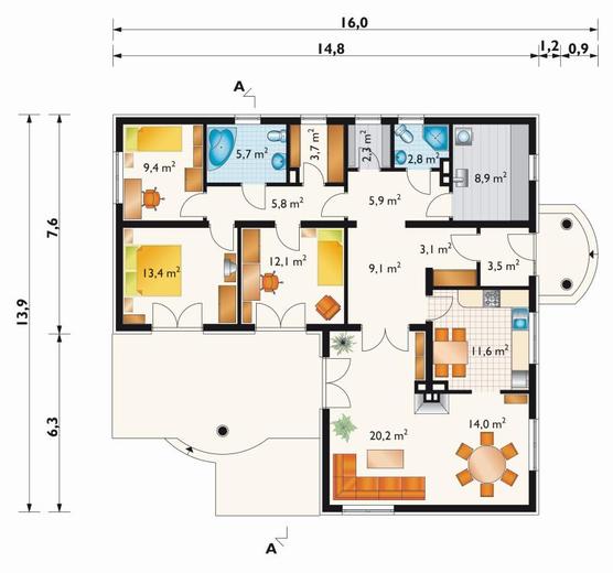 Menuet (murowana - beton komórkowy)