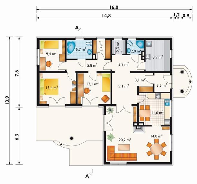 Menuet (murowana - beton komórkowy)