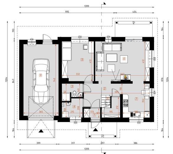 Projekt domu D101 Tobiasz z piwnicą