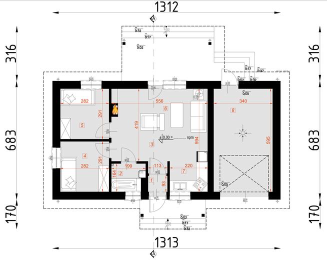 Projekt domu D51 Justyna z garażem