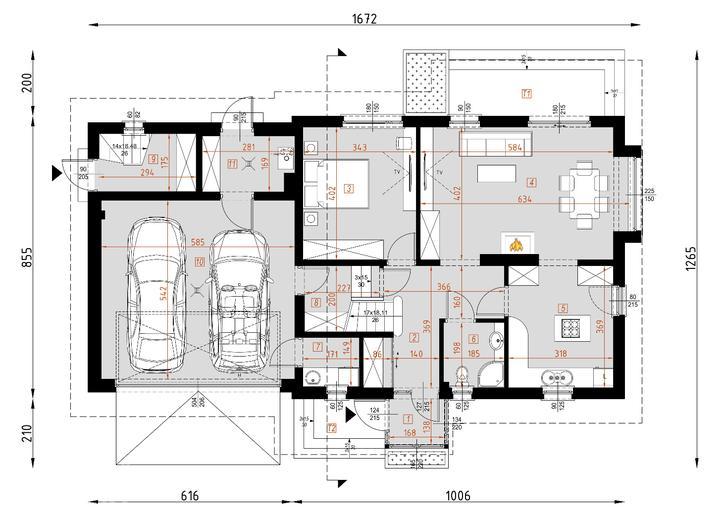 Projekt domu D186A  wersja drewniana