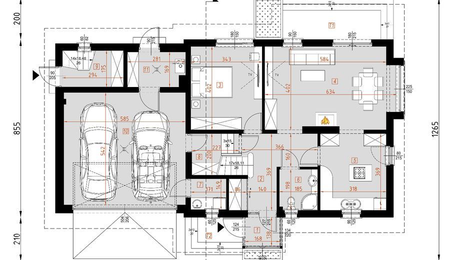 Projekt domu D186A  wersja drewniana