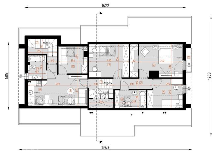 Projekt domu D186A  wersja drewniana