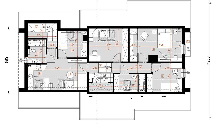 Projekt domu D186A  wersja drewniana