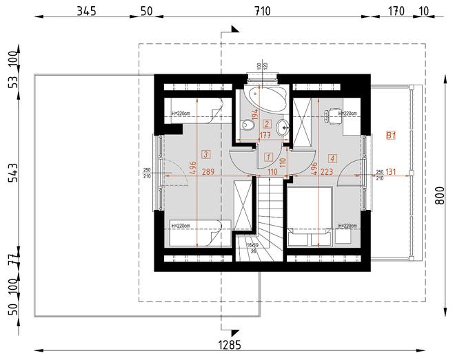 Projekt domu D157 wersja drewniana