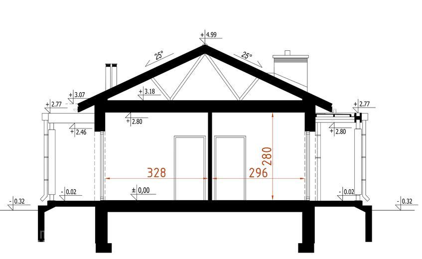Projekt domu D324   wersja drewniana
