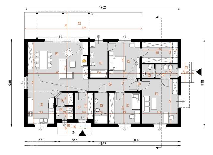 Projekt domu D292A   wersja drewniana