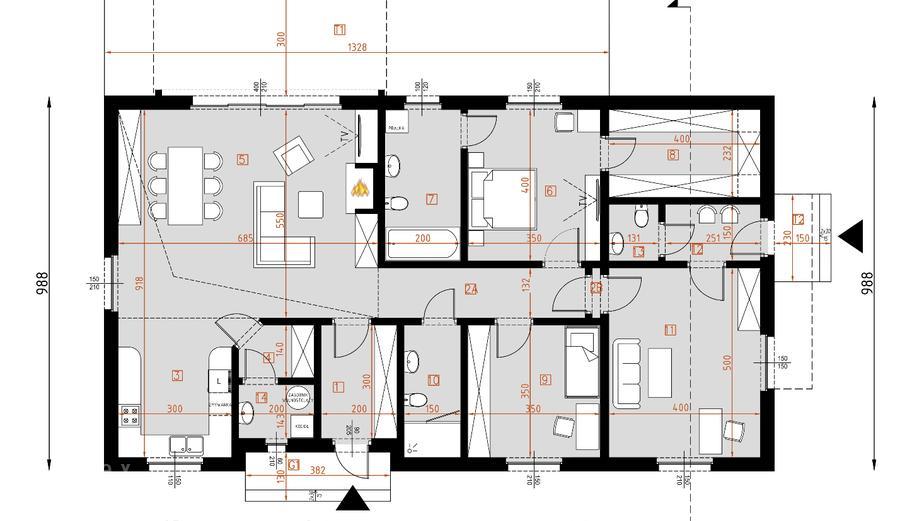 Projekt domu D292A   wersja drewniana