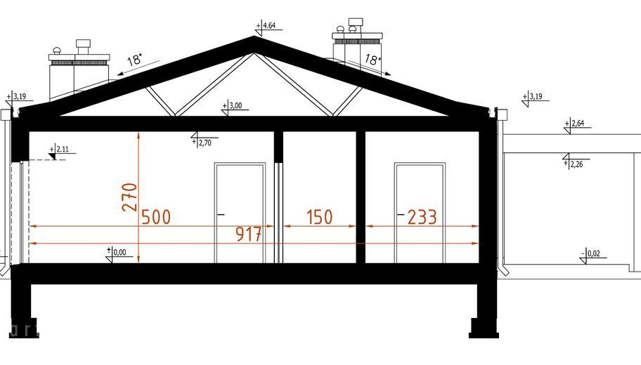 Projekt domu D292B   wersja drewniana