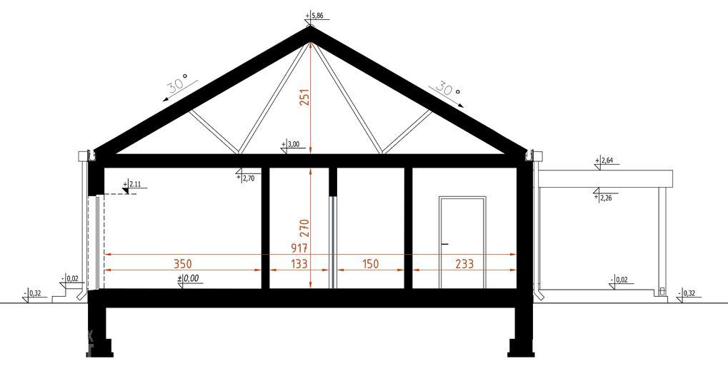 Projekt domu D292D   wersja drewniana