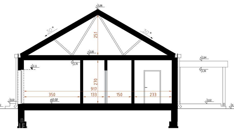 Projekt domu D292D   wersja drewniana