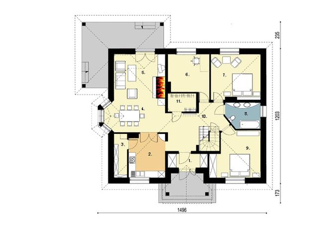 Projekt domu D172 Zbigniew z piwnicą