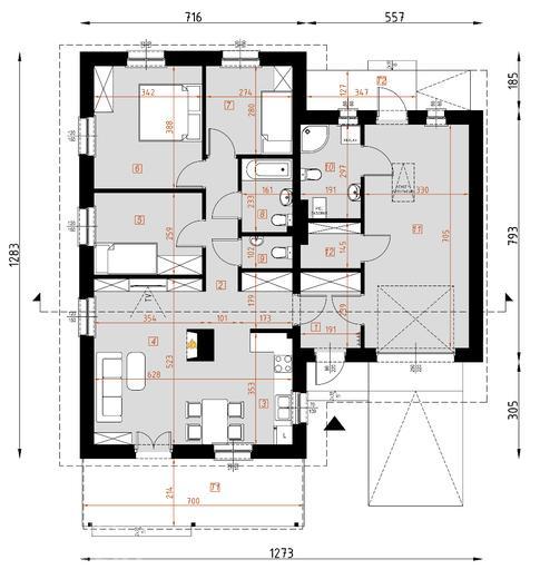 Projekt domu D104  Marika