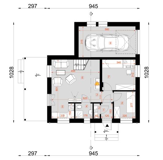Projekt domu D54 Olaf